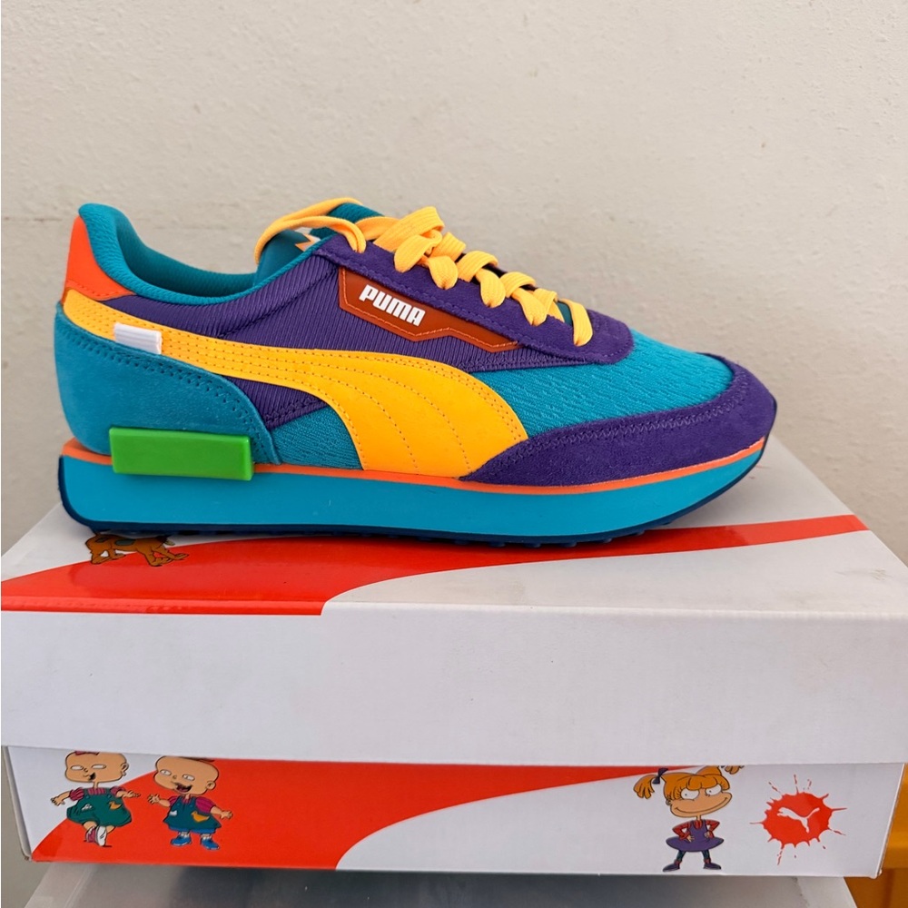 RUGRATS Puma Kids Sneakers - Turquoise, Purple, Yellow - Picture 2 of 6